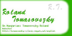 roland tomasovszky business card